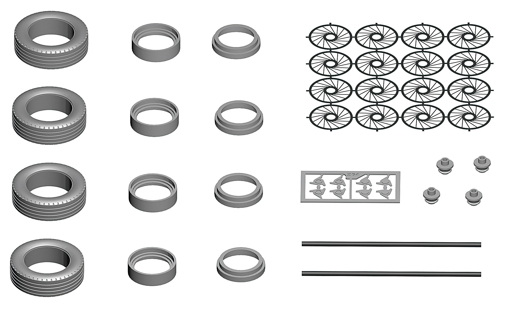 Tameo PWT 02 Set Ruote a Raggi Anni 60