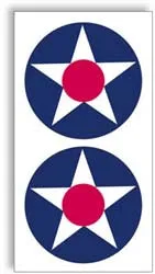 SIG US Army Air Corps Star decalcomanie 2-1/4" stelle USA