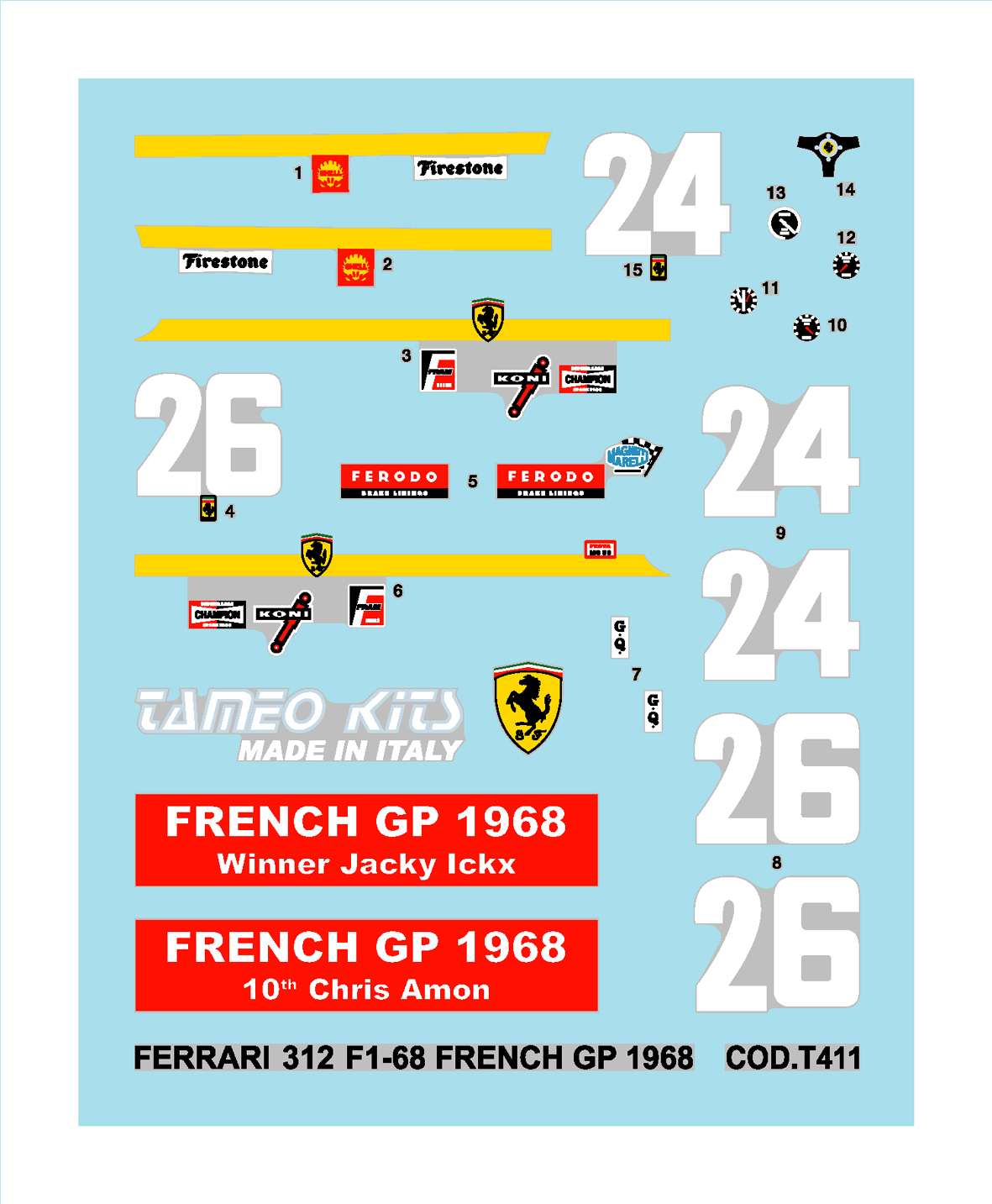 Tameo TMK 399 kit 1/43 Ferrari 312