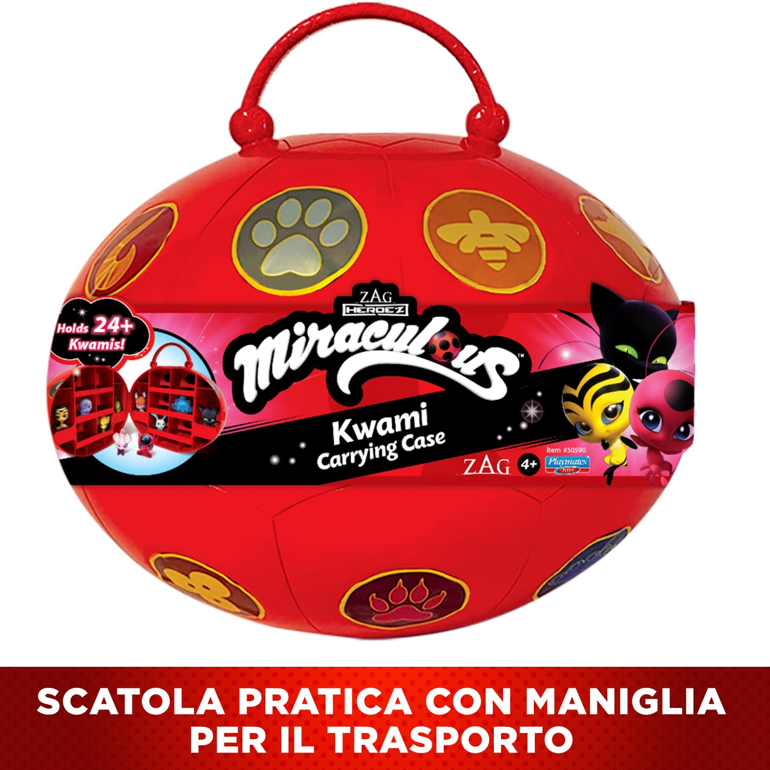 Bandai Miraculous Miracle Box valigetta 4 kwami mini-figure