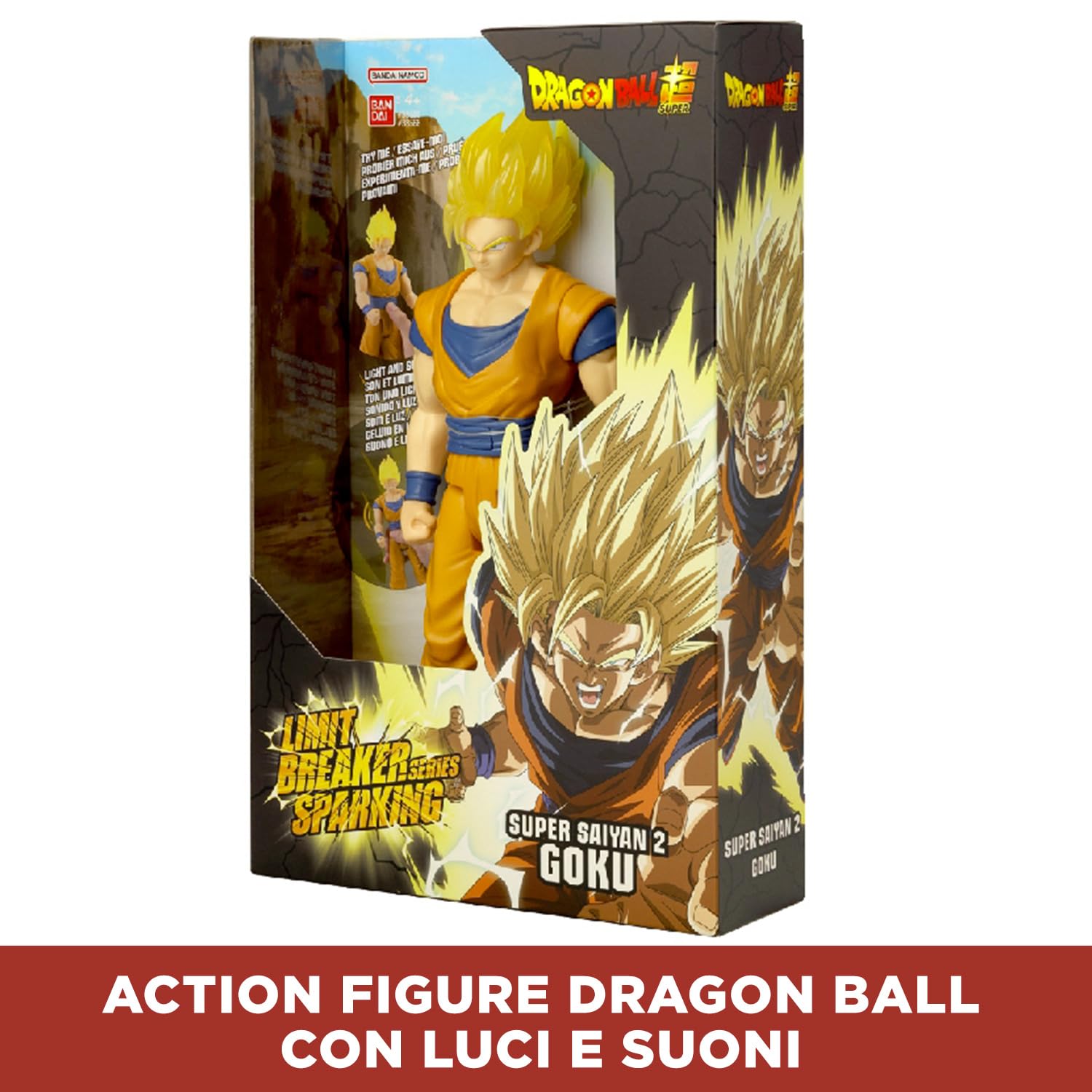 Bandai Dragon Ball Super Saiyan 2 Goku action figure 30 cm luci suoni