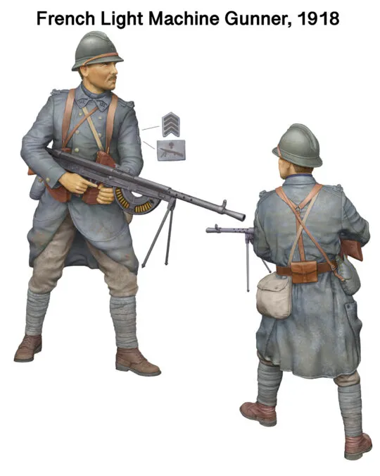Model Cellar French Light Machine Gunner 1918 figurino mitragliere