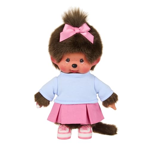 Monchhichi peluche gonna rosa sneakers 20 cm