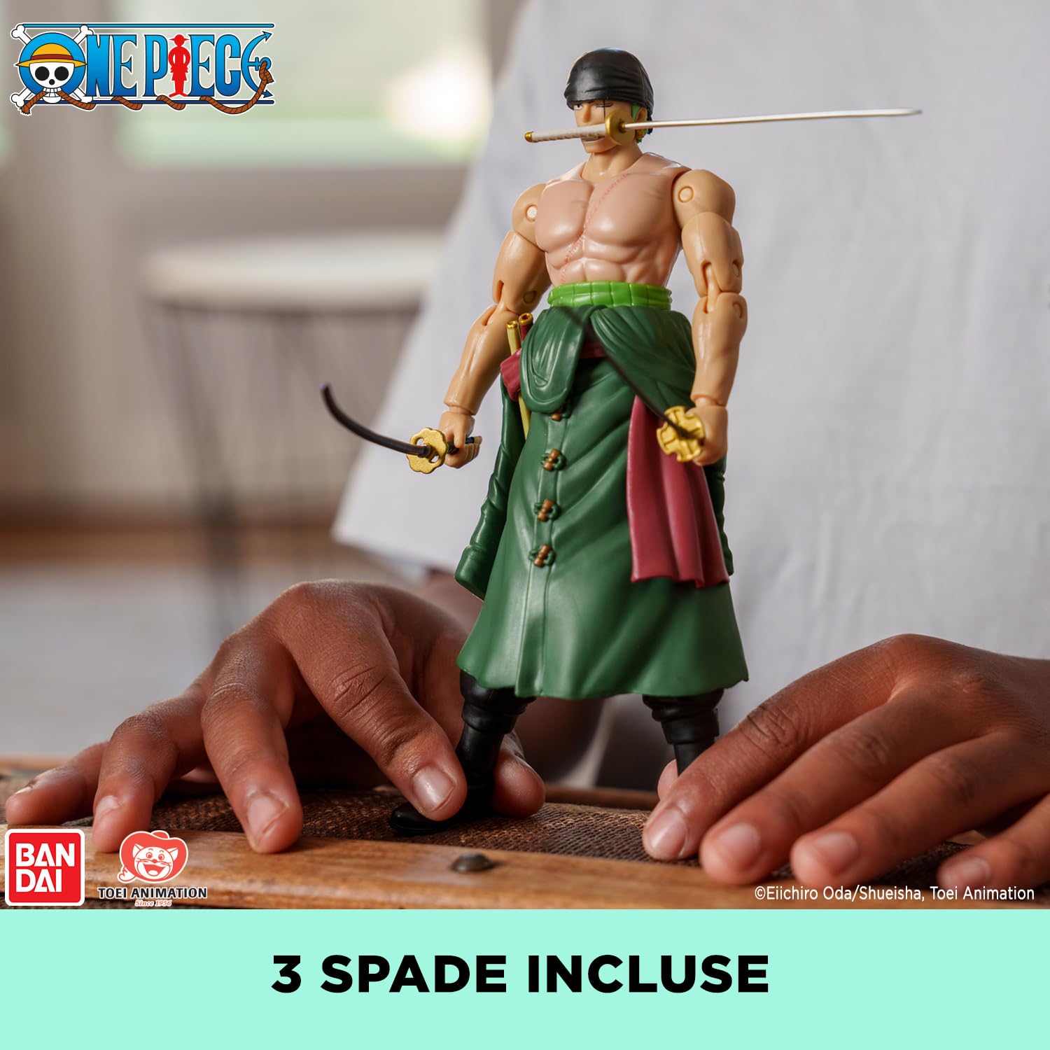 Bandai Anime Heroes Roronoa Zoro Three Sword action figure 17 cm