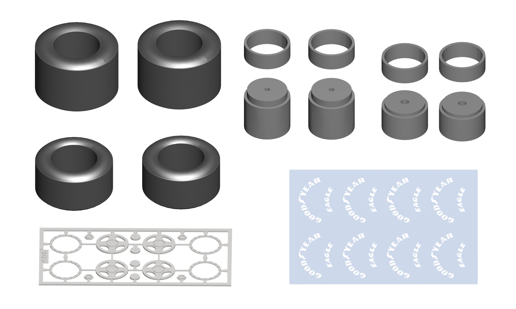 Tameo Kits PWT 12 set ruote 1/43 Enkei 4 razze