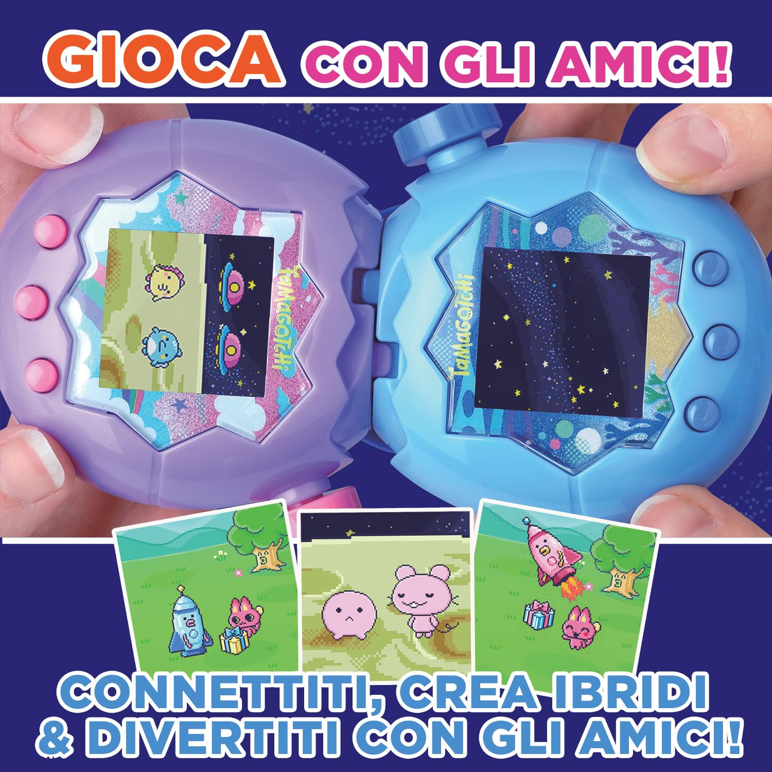 Tamagotchi Paradise Acqua animale virtuale blu interattivo