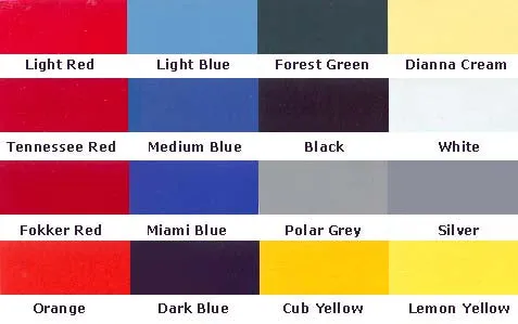 SIG Supercoat tabella colori vernice lucida