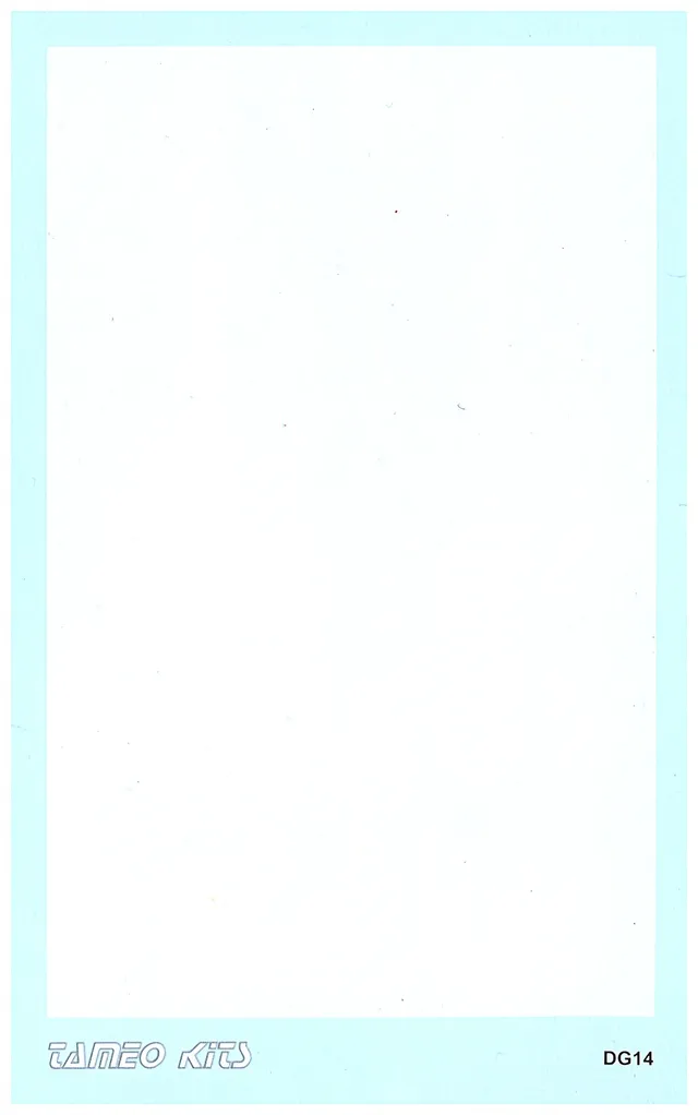 Tameo Kits DG 14 foglio decal bianco lucido 103x87 mm