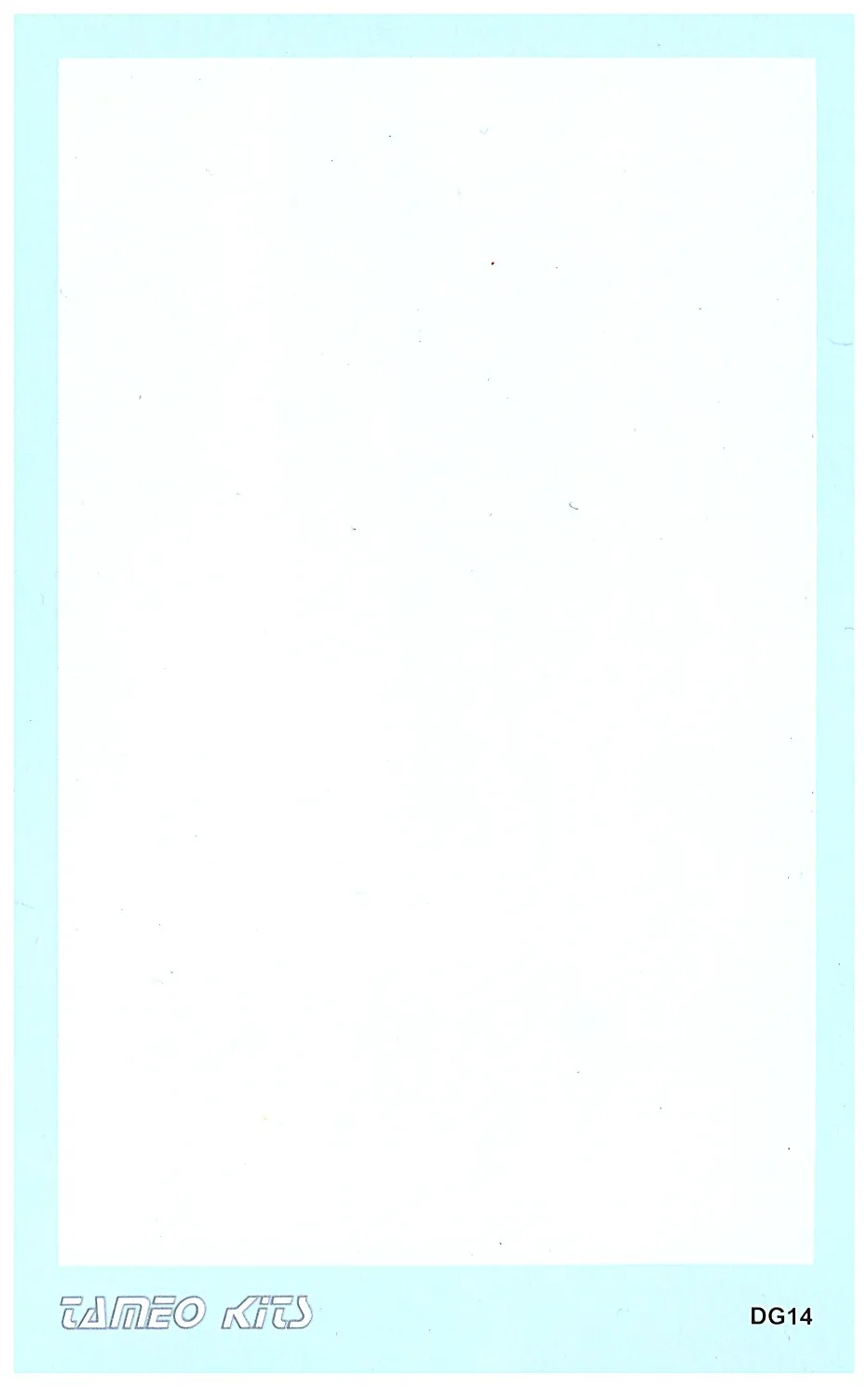 Tameo Kits DG 14 foglio decal bianco lucido 103x87 mm