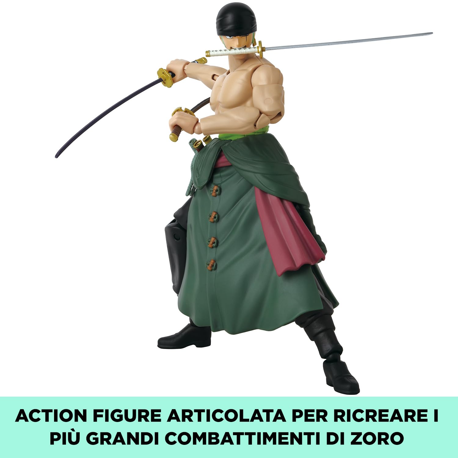 Bandai Anime Heroes Roronoa Zoro Three Sword action figure 17 cm