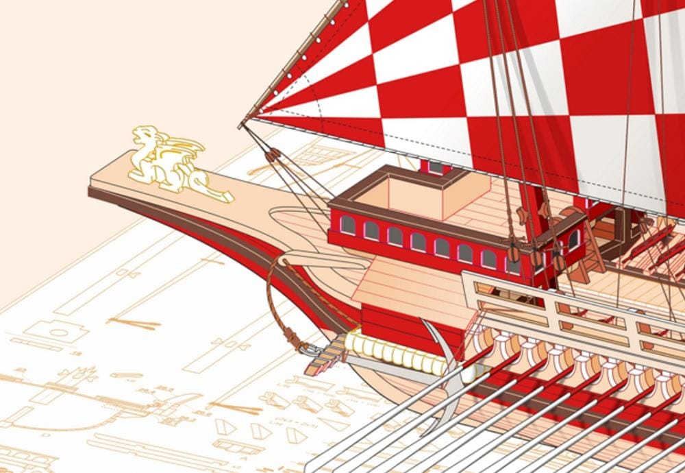 MarisStella San Girolamo 68cm kit modello galea legno 1:75 Lepanto