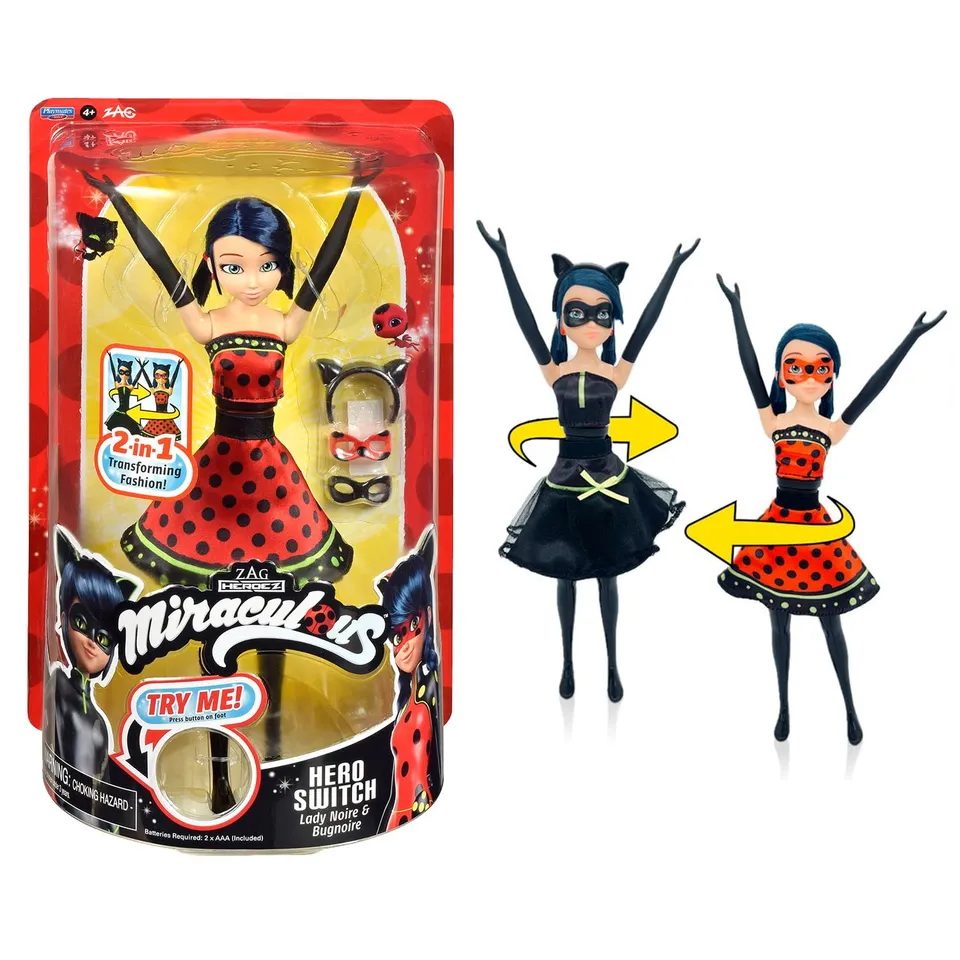 Bandai Miraculous Ladybug Trasformante bambola 26 cm Lady Noire