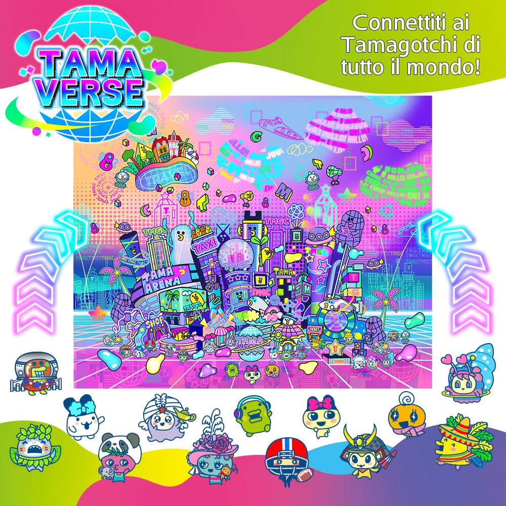 Tamagotchi Uni 43352 animale virtuale viola WiFi con cinturino