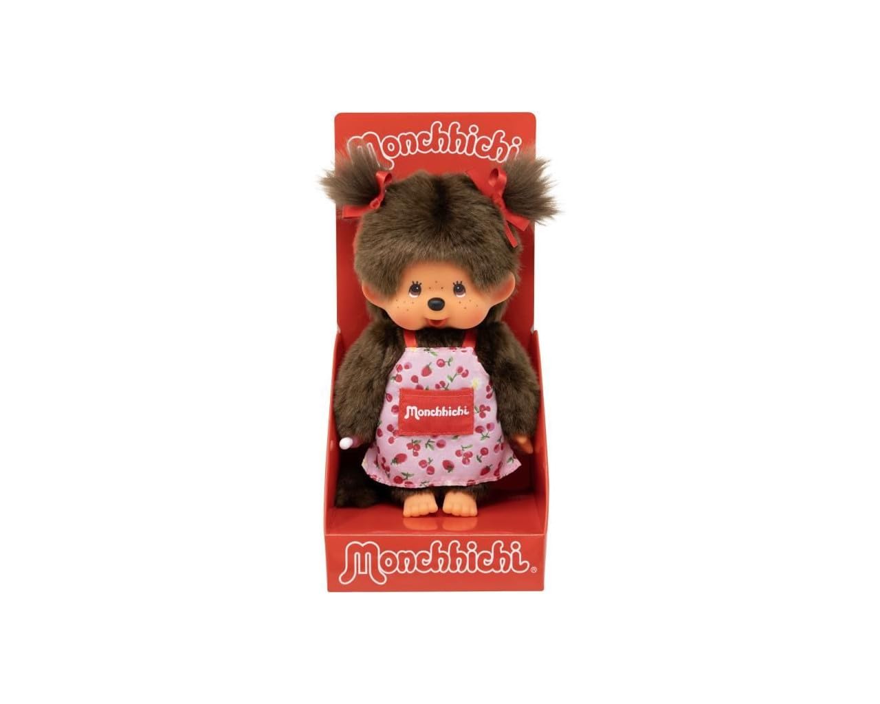 Bandai Monchhichi grembiule floreale peluche 20 cm morbido