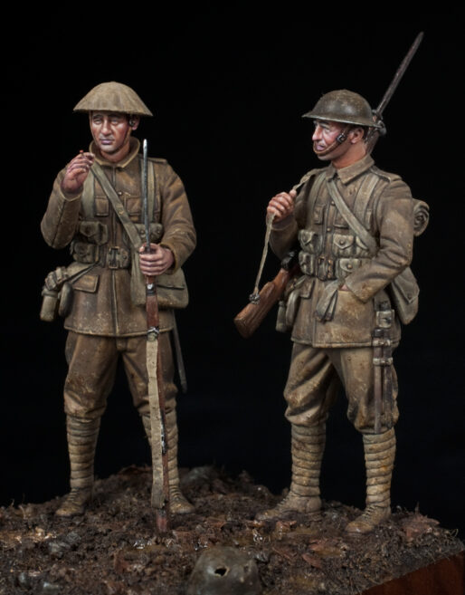 Model Cellar WWI British Infantry with Wounded German figurino WWI