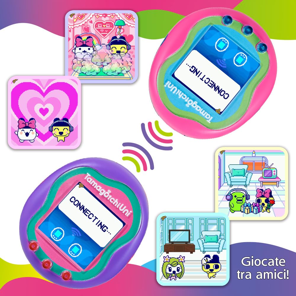 Tamagotchi Uni 43352 animale virtuale viola WiFi con cinturino