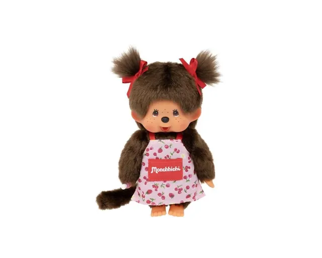Bandai Monchhichi grembiule floreale peluche 20 cm morbido