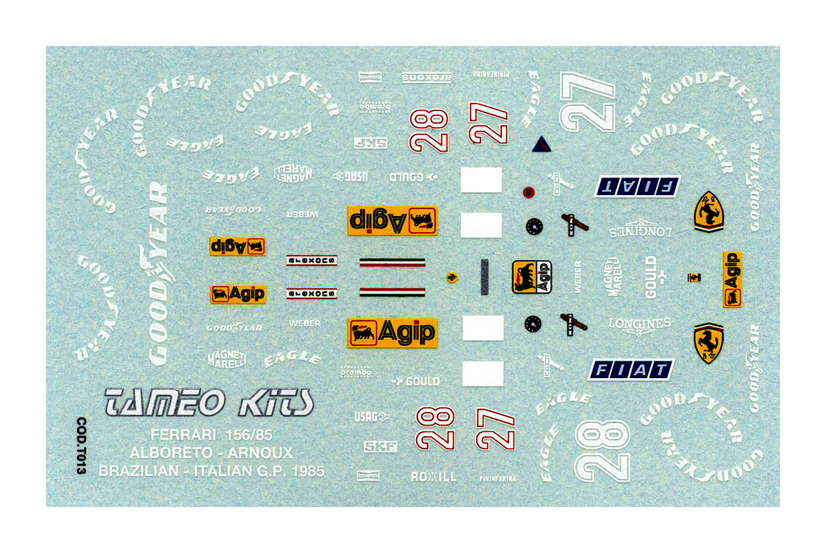 Tameo Kits TMK 019 kit modellismo 1/43 F1