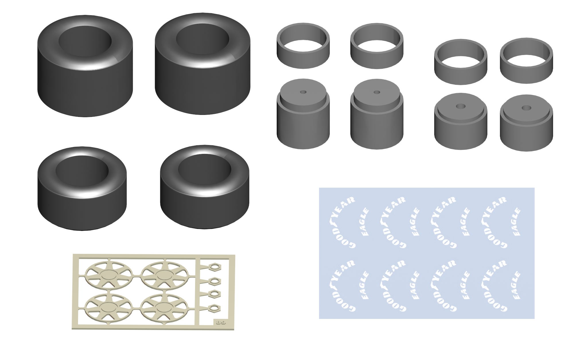 Tameo Kits PWT 10 set ruote Dymag 7 razze Goodyear
