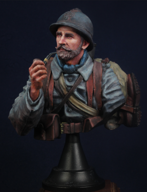 Model Cellar French Poilu busto resina WWI Kaz Tomori