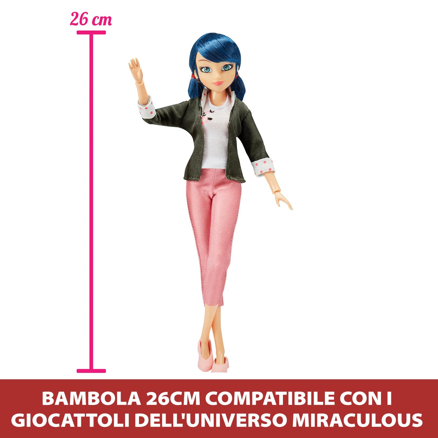 Bandai Miraculous Marinette Ladybug bambola 26 cm 2 outfit articolata