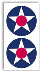 SIG US Army Air Corps Star decalcomanie 2-1/4" stelle USA