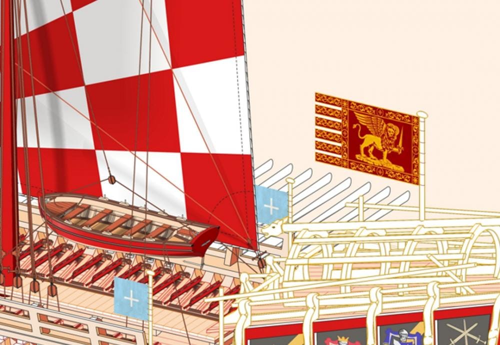 MarisStella San Girolamo 68cm kit modello galea legno 1:75 Lepanto