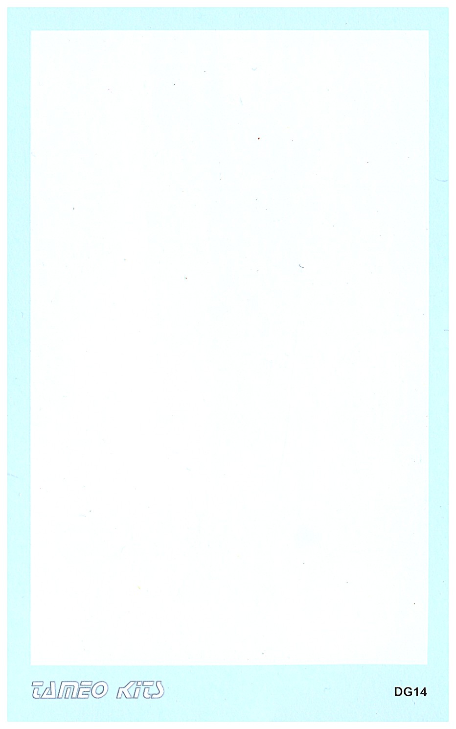 Tameo Kits DG 14 foglio decal bianco lucido 103x87 mm