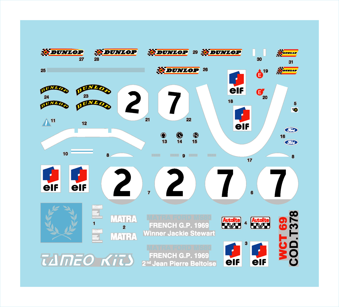Tameo WCT 69 kit montaggio 1/43 metallo