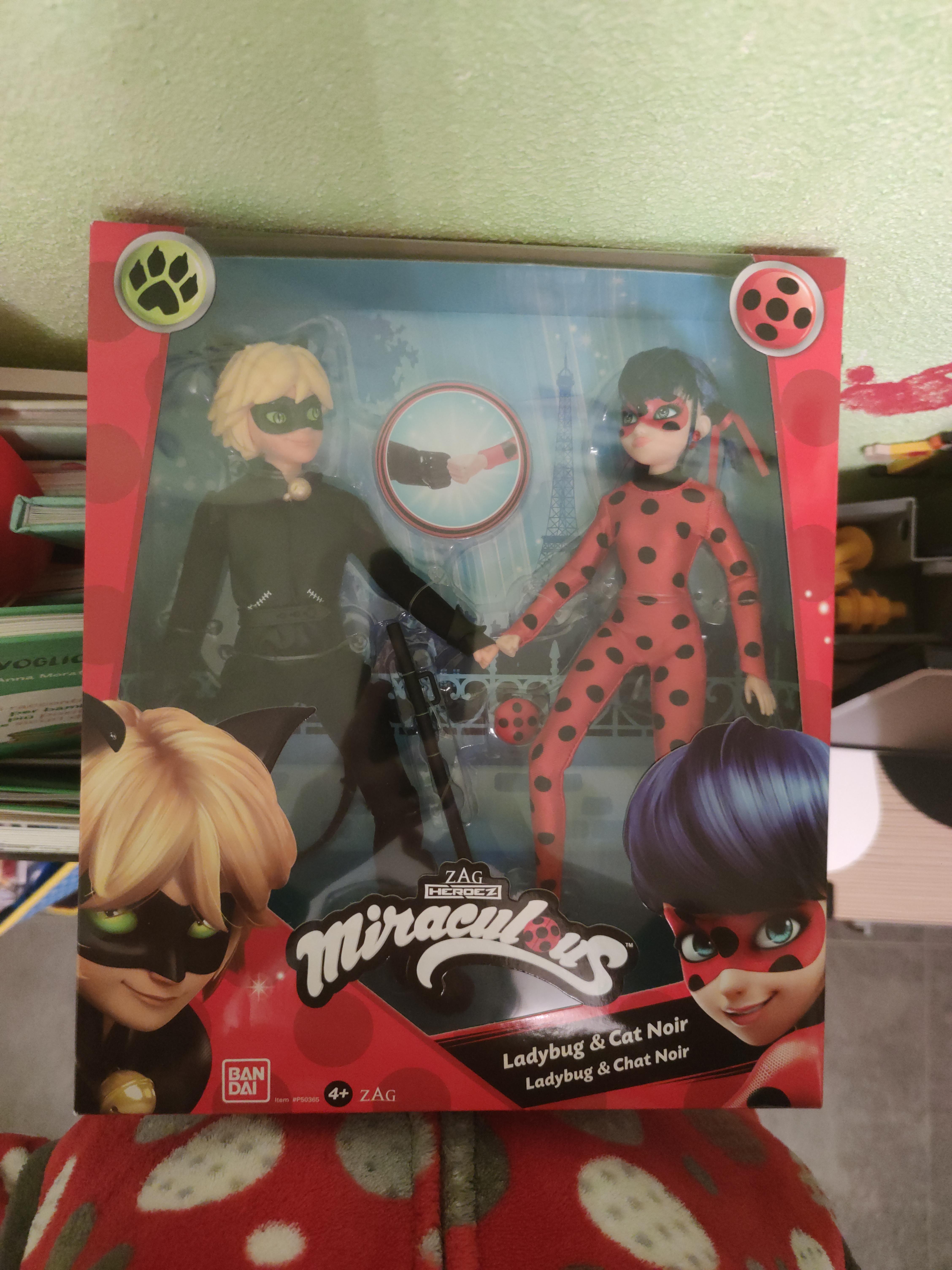 Miraculous Ladybug e Chat Noir bambole 26 cm set 2 pezzi