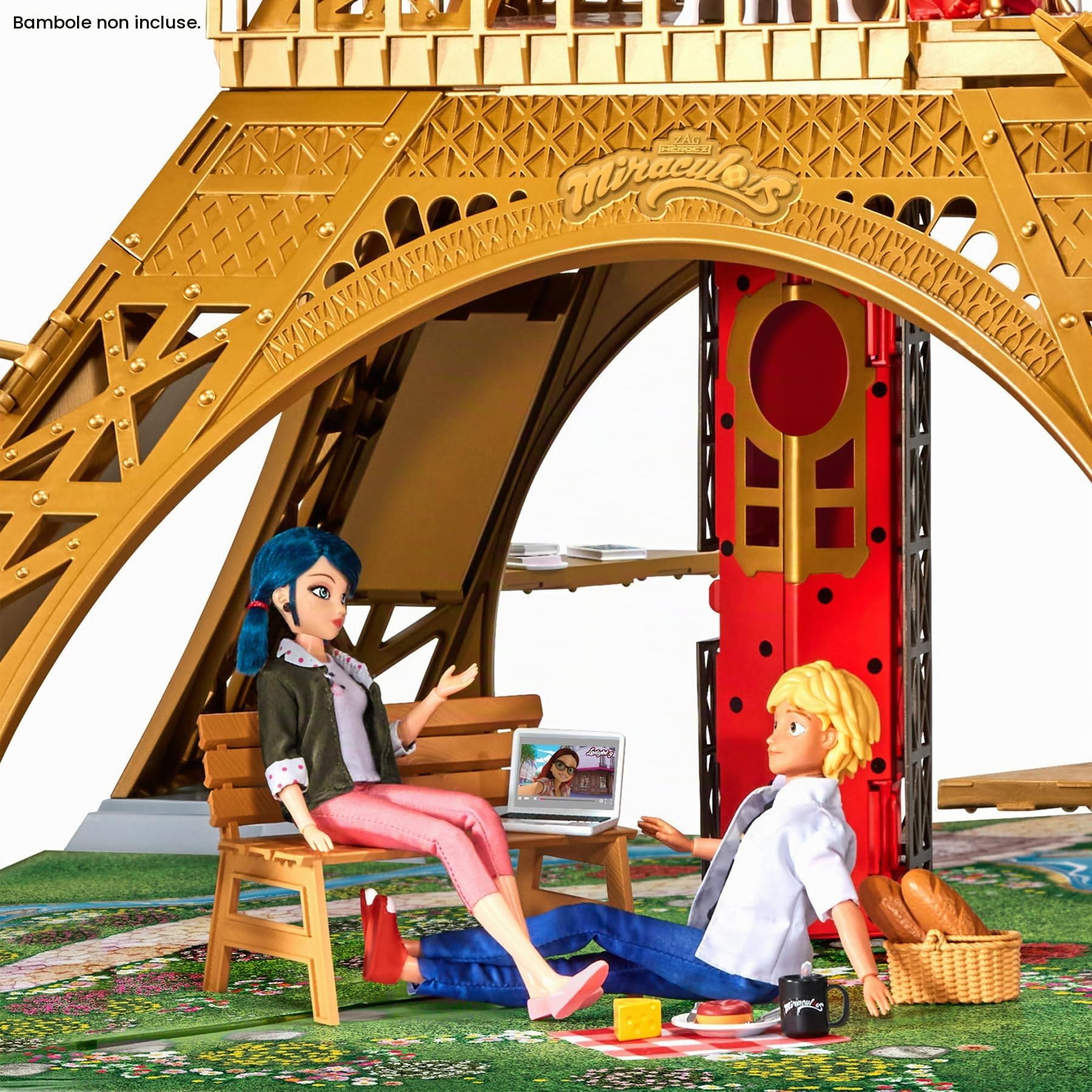 Bandai Miraculous Playset Deluxe Paris torre 120 cm 40 accessori