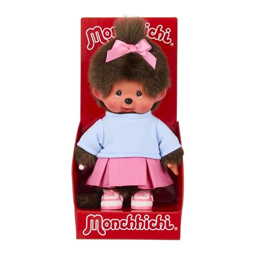 Monchhichi peluche gonna rosa sneakers 20 cm