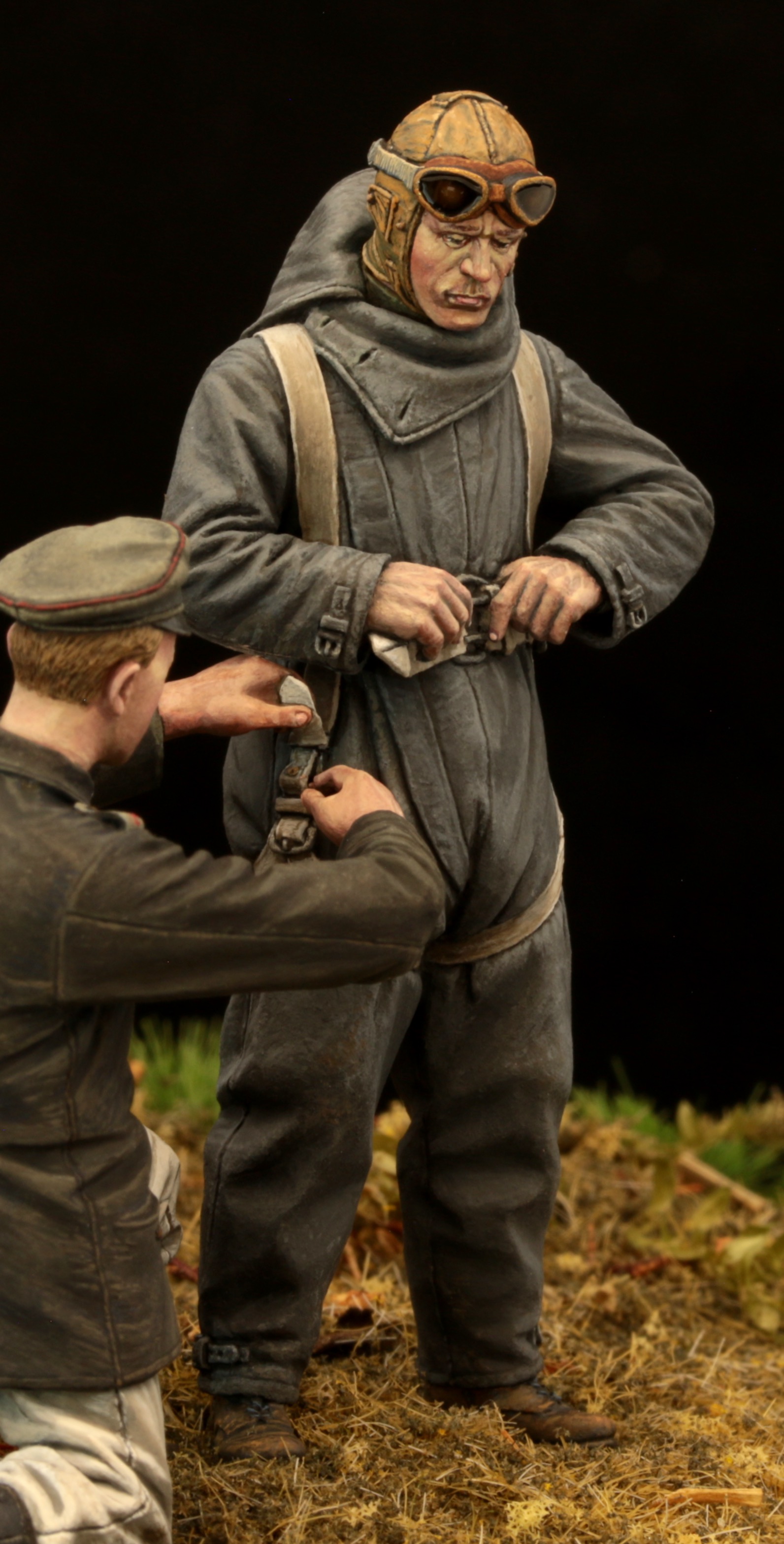 Model Cellar Pilota Tedesco Heinecke Kit Figure WWI Pilota e Meccanico