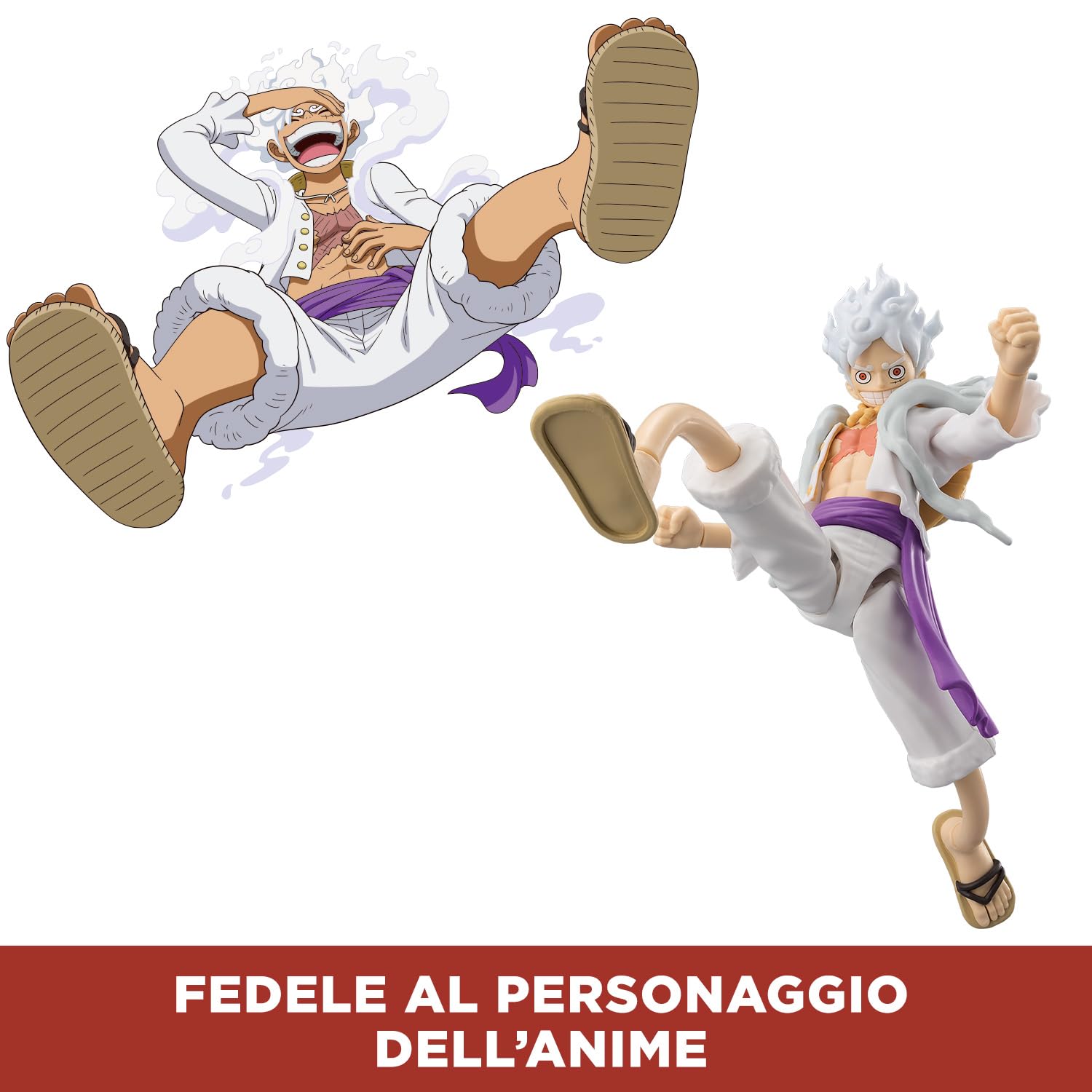 Bandai Anime Heroes Luffy Gear 5 action figure 17 cm snodata