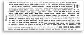 SIG Aircraft Letters decal lettere nere 1 foglio