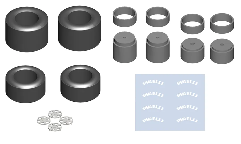 Tameo Kits PWT 07 set ruote 1/43 Dymag OZ 6 razze