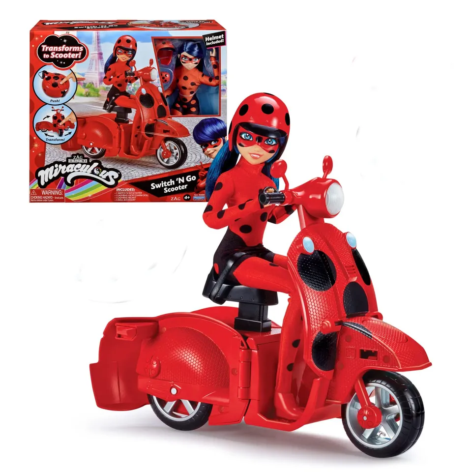 Miraculous Switch'n Go Ladybug set scooter e bambola 26 cm