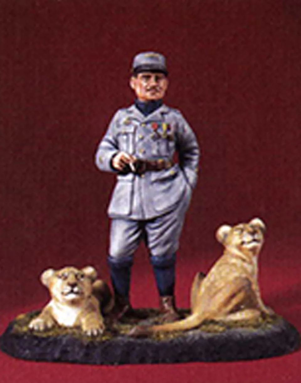 Model Cellar Raoul Lufbery w/lion cubs figurino 1917