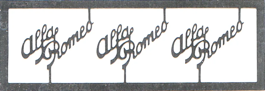 TAMEO Kits FT 23 decal scritta Alfa Romeo 12 pezzi anni '40-'50