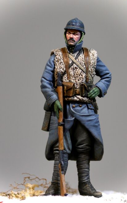 Model Cellar WWI French Poilu in winter dress figurino