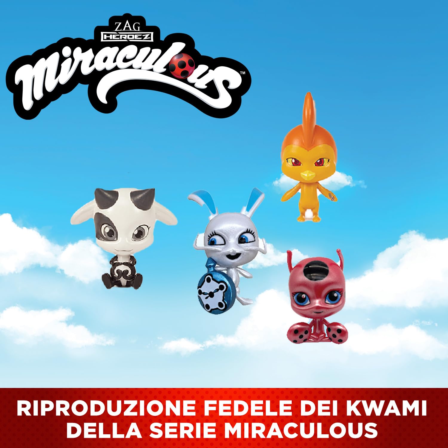 Bandai Miraculous Miracle Box valigetta 4 kwami mini-figure