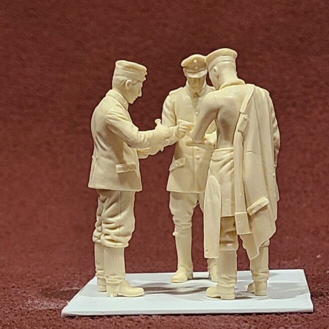Model Cellar Medico Tedesco Barelliere Ferito figurino WWI 3 pezzi