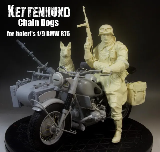 Model Cellar Kettenhund BMW R-75 Motorcycle Rider 1/9 figurino