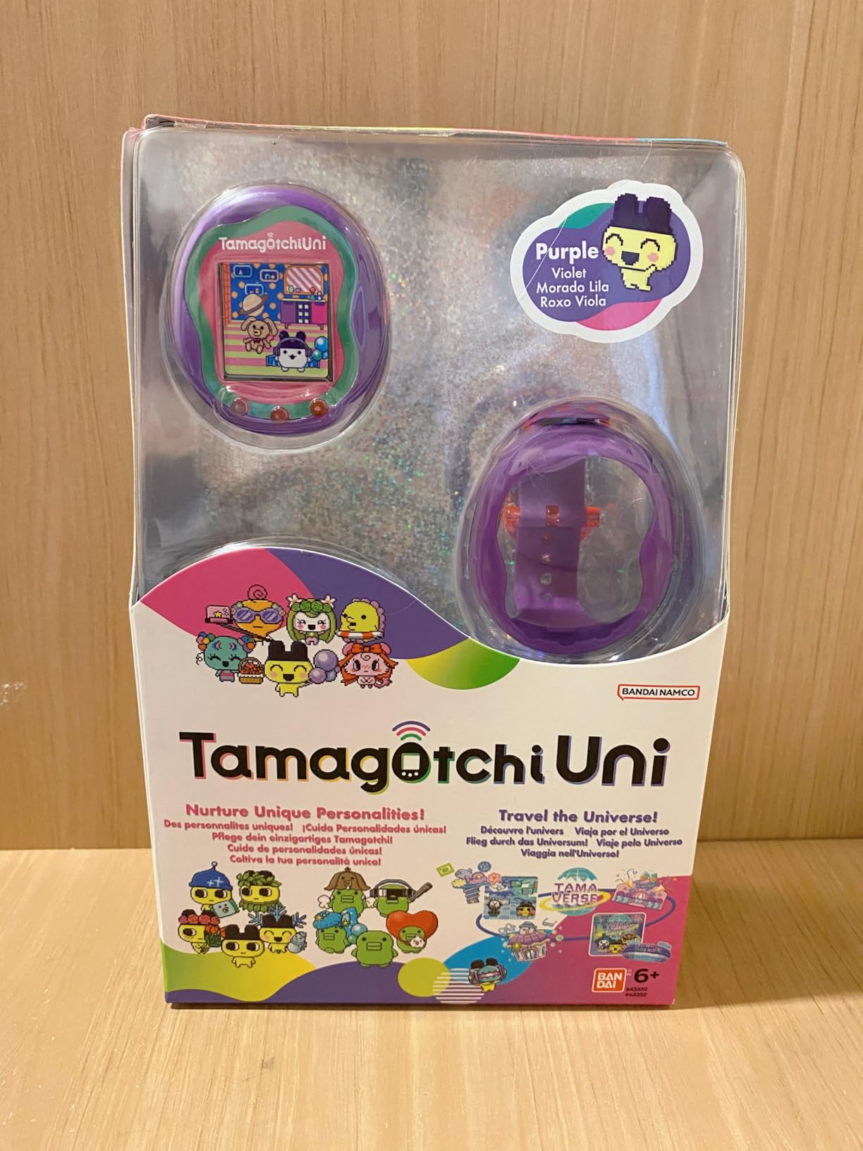 Tamagotchi Uni 43352 animale virtuale viola WiFi con cinturino