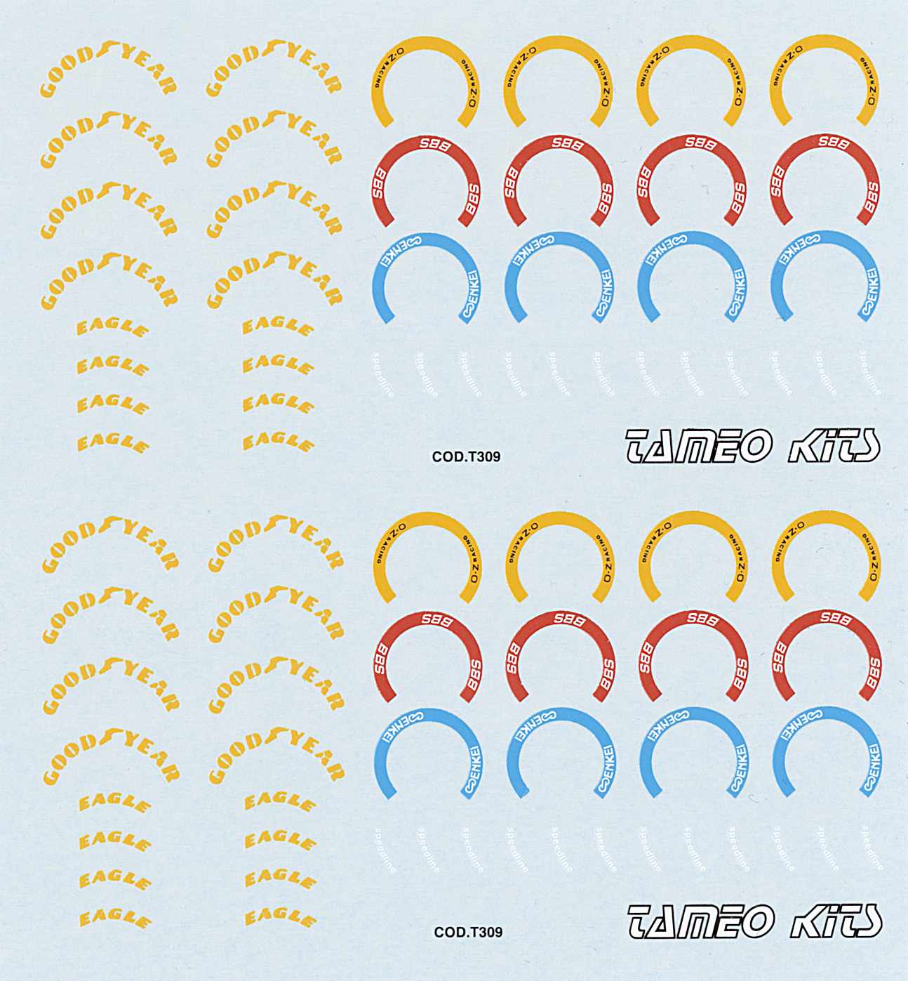 Tameo Kits DG 04 decal 1/43 Goodyear giallo