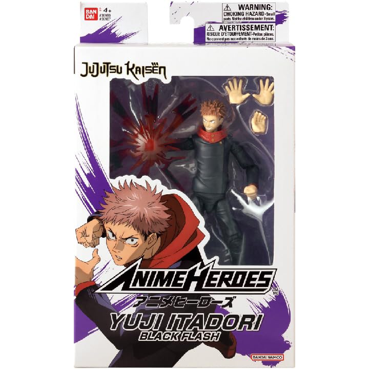 Bandai Anime Heroes Itadori Yuji Black Flash action figure 17 cm