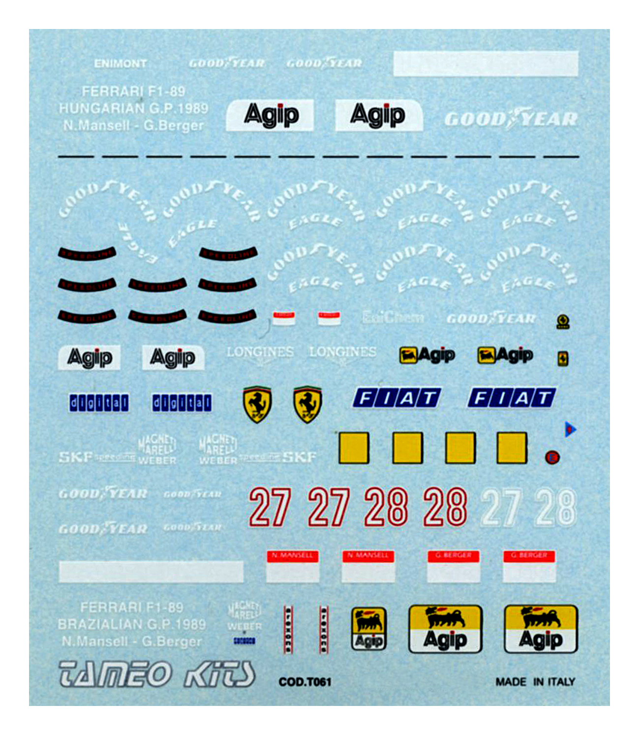 Tameo Kits TMK 089 kit montaggio 1/43 metallo