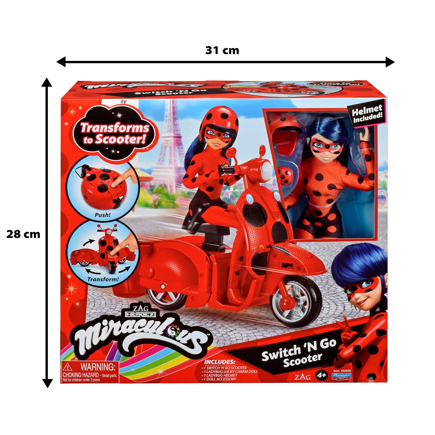 Miraculous Switch'n Go Ladybug set scooter e bambola 26 cm