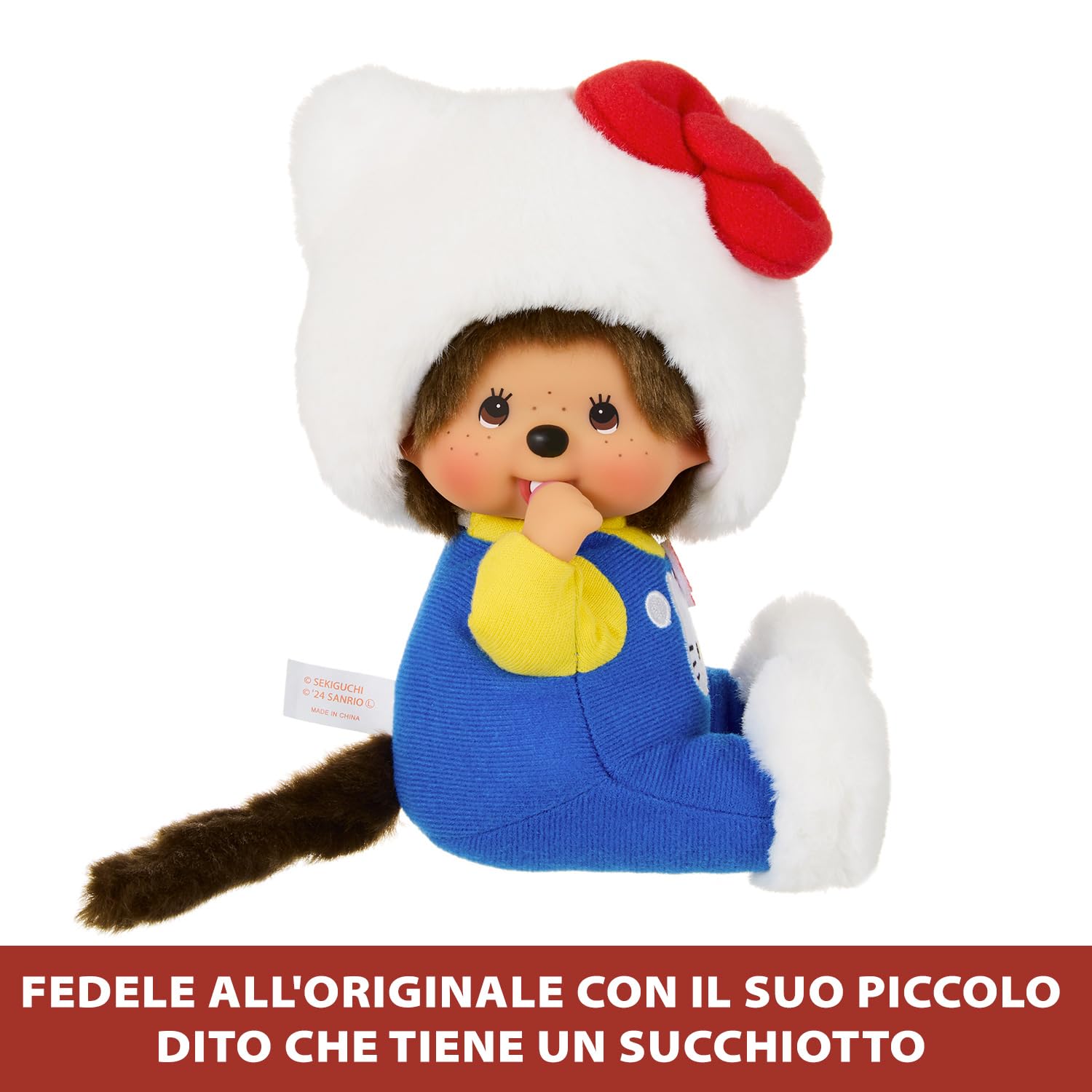 Monchhichi Hello Kitty Seduto peluche 20 cm morbido