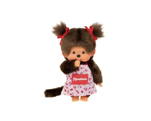 Bandai Monchhichi grembiule floreale peluche 20 cm morbido